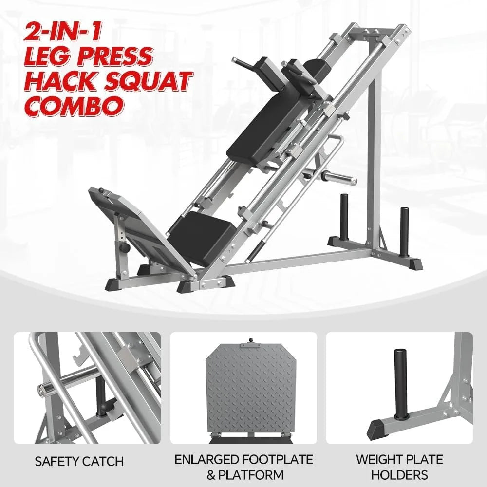 Leg Press Hack Squat Machine Professional Adjustable Leg Exercise Machine/with Linear Bearing Leg Strength Training