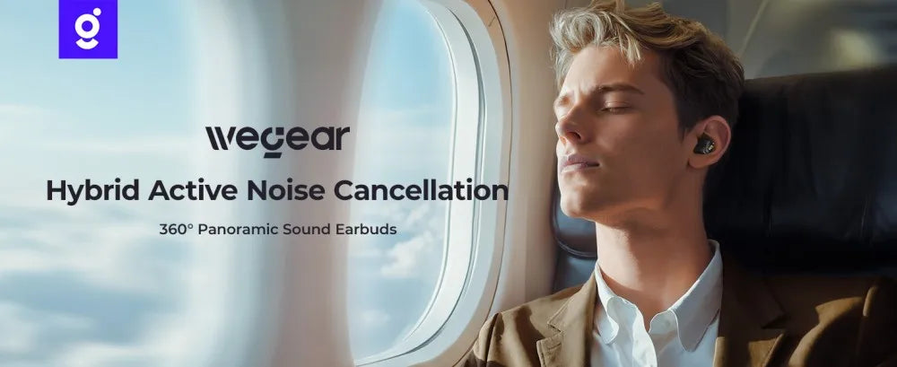 wegear Wireless Earbuds Bluetooth 5.4 in Ear Hybrid Active/Noise Cancelling Earbuds with 6 Built-in Microphones 32H Playtime