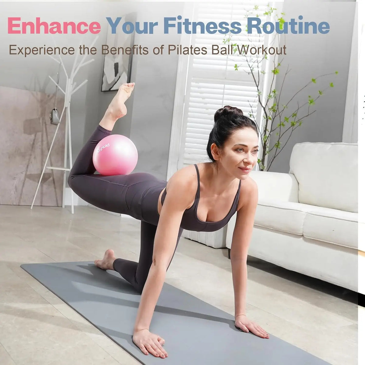 Small Exercise Ball 9 Inch Mini Pilates Ball Anti Burst and Slip Resistant/Mini Yoga Ball for Stability Fitness Physical Therapy Stretching & Core Ball