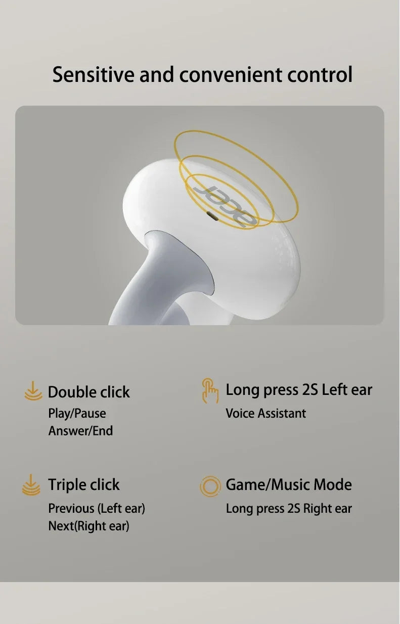 Acer OHR206 Clip-on OWS Bluetooth Ear phones IP5 Waterproof/Dolby Sound Quality AAC/SBC Wireless Sports Bluetooth 5.4 Headphones