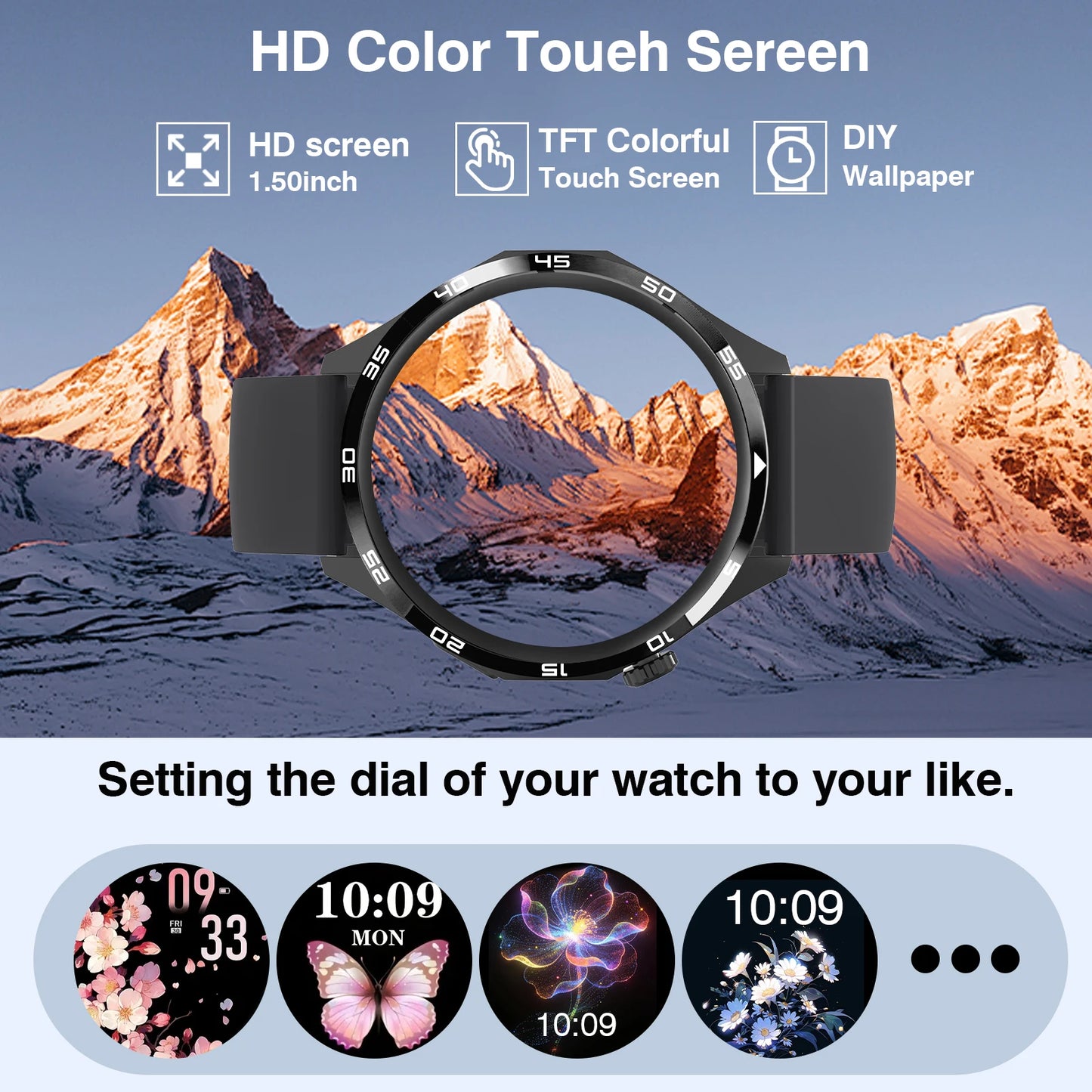 New Full Touch High Definition Men's & Women's Sports Smartwatch Features/Answering Calls, Motion Tracking For Android & Iphone