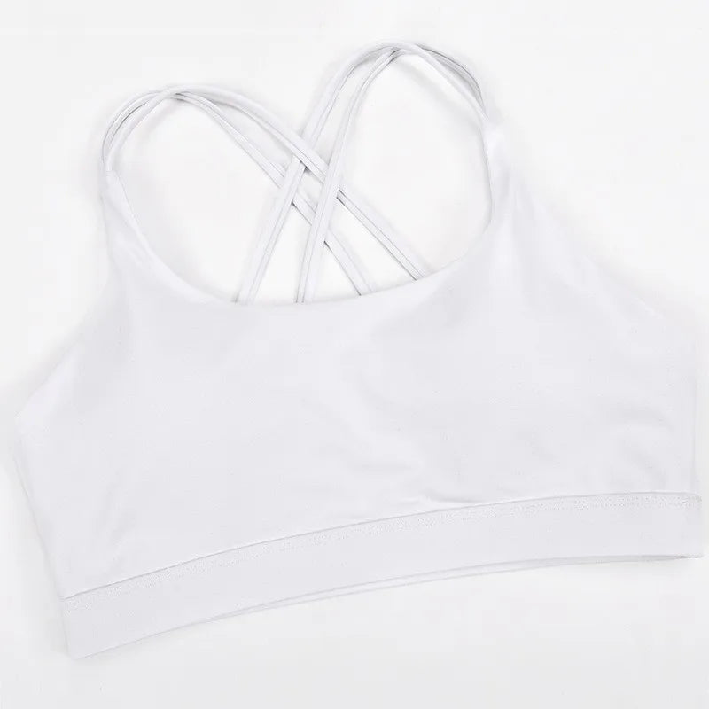 Vest Yoga Top Sports Bra Back Cross Solid Color/Fine Belt Sports Exercise Bras Women's Wear