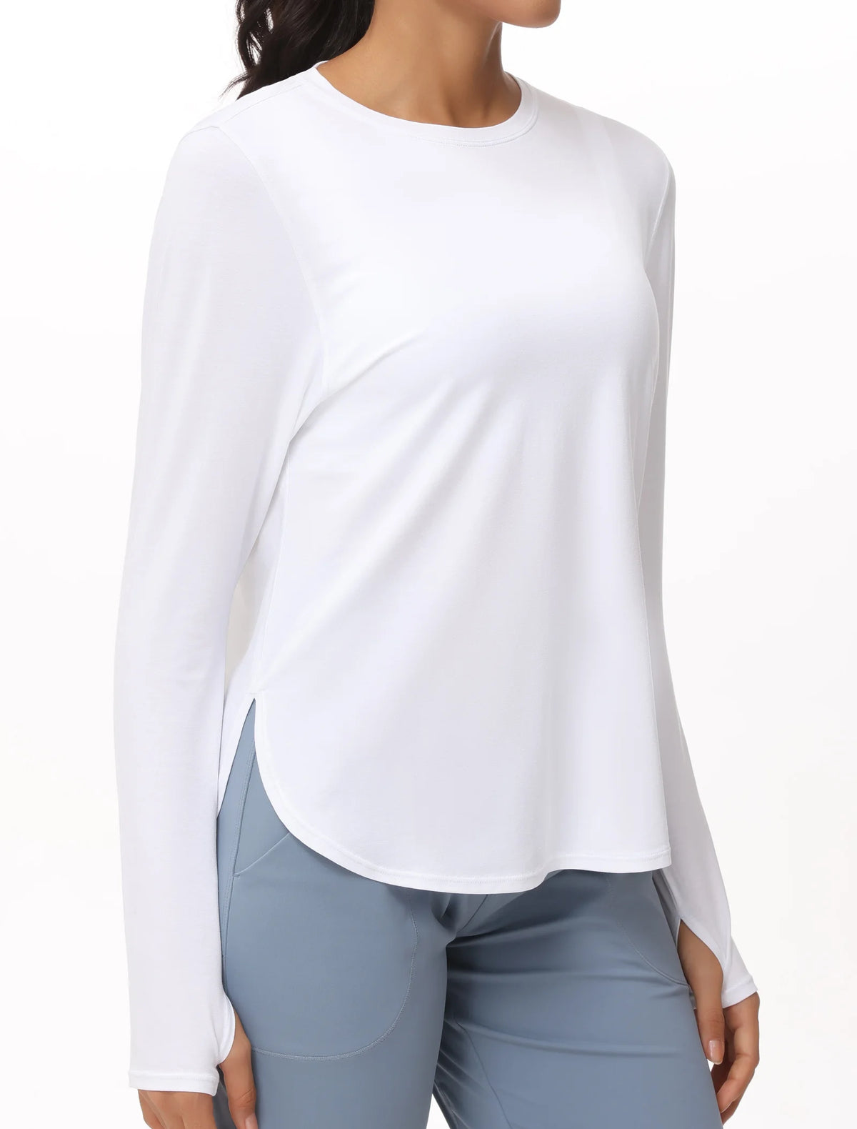 THE GYM PEOPLE Women's Long Sleeve Workout Shirts/Lightweight Cotton Running Yoga Tops with Thumb Hole