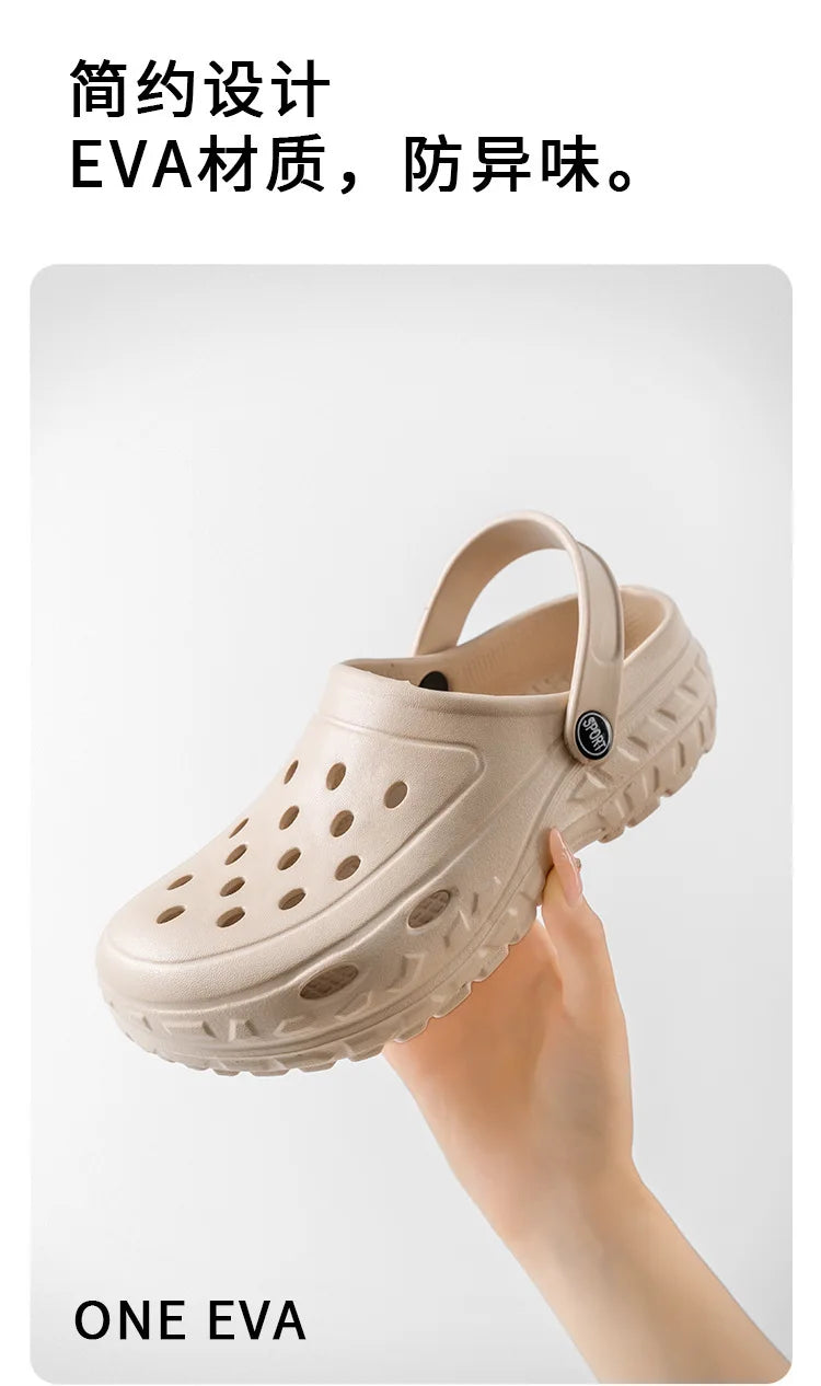 Summer Women Clogs Female Sandals Thick Bottom Home Slides/Soft EVA Dry Wedges Platform Garden Shoes Beach Sandals Home Slippers