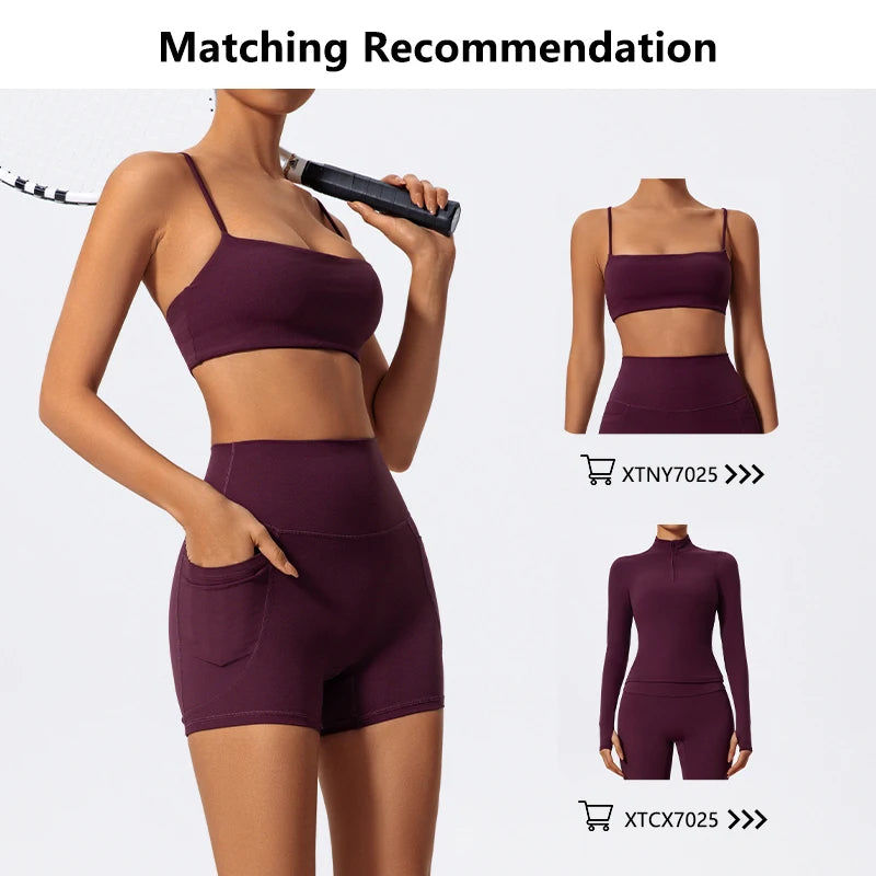 Hearuisavy Women Summer High Waist Shorts with Pockets/Quick Dry Yoga Cycling Gym Workout Sports Bottoms