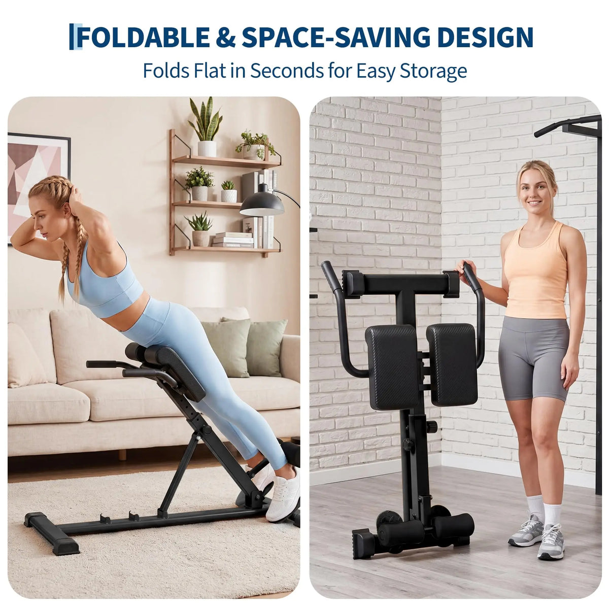 Roman Chair Hyperextension Bench For Home Gym 330 lb Capacity/Adjustable Back Extension Machine For Glutes Abs Core Hamstrings