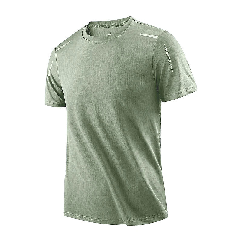 CHRLCK Men's Running Quick Drying T-shirts Breathable Hiking/Fishing Tees Soft Elasticity Outdoor Sports Short Shirt Summer