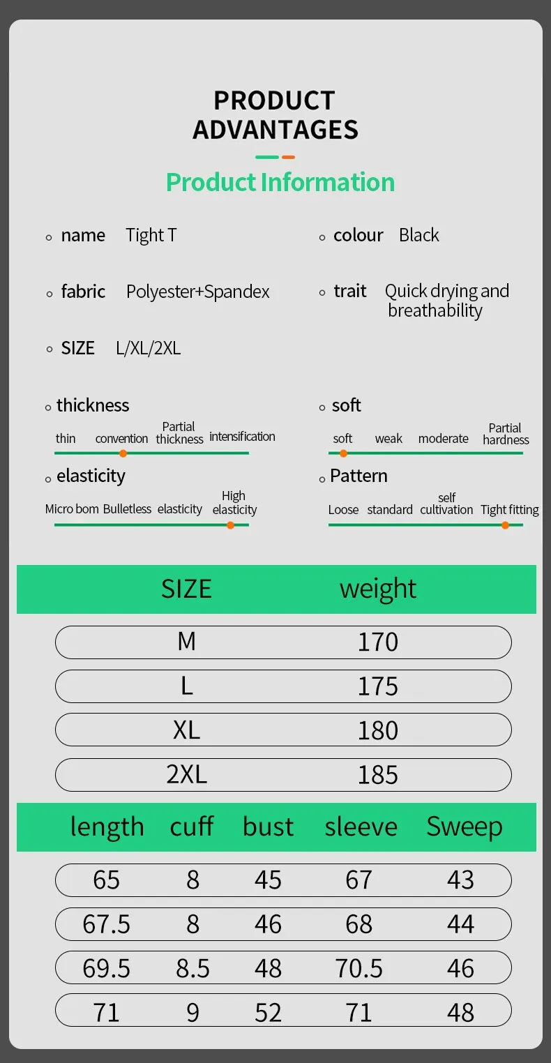 Men's Gym Compression Shirt Male Rash guard Fitness Long Sleeves/Running Clothes Homme T Shirt Football Jersey Sportswear Dry Fit