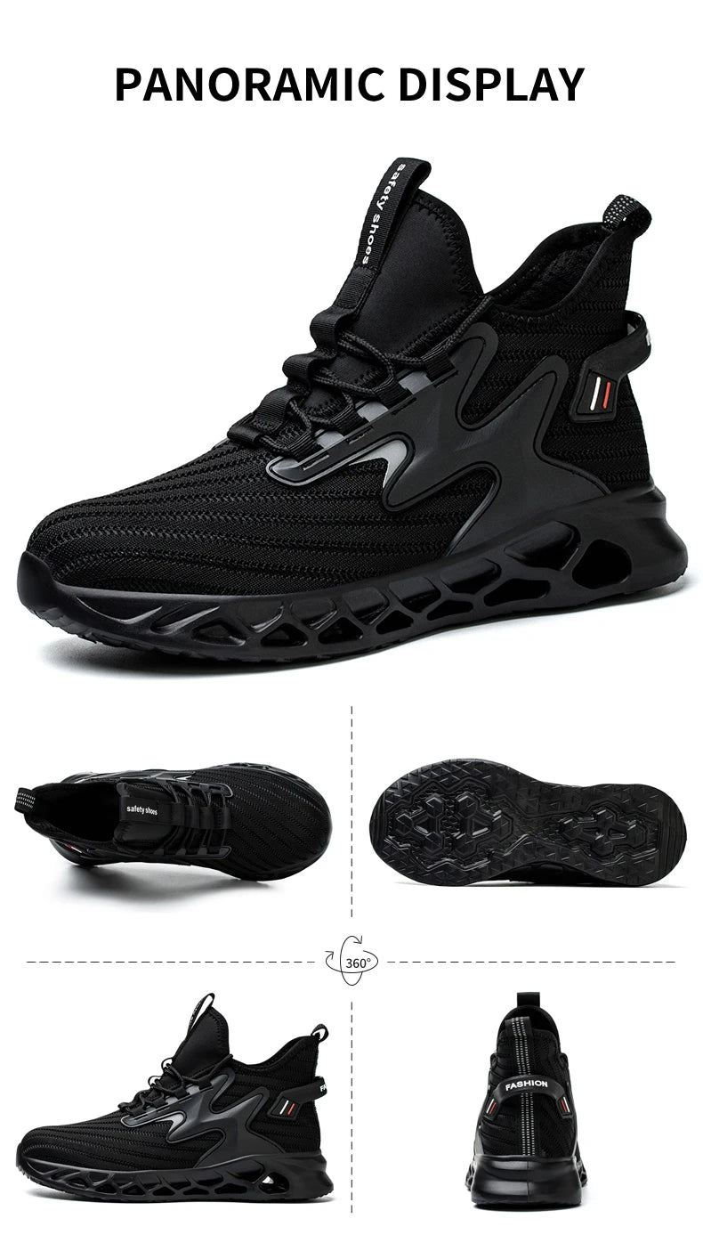 Safety Shoes Steel Toe Boots for Men Comfortable Work Shoes/Anti shock Anti-Drop Work Sneakers Protective Boots