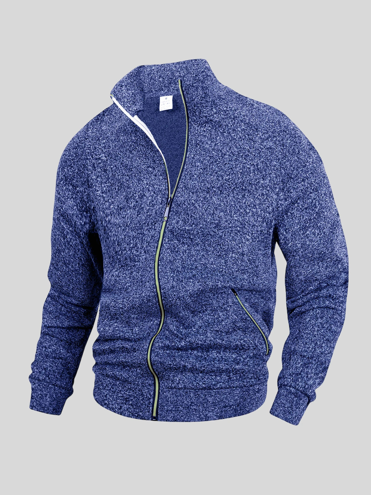 Men Running Track Jacket Contrast Trim Zip‑up Sports Coat Casual/Windproof Athletic Jacket Full Zip Stand Collar Workout Outerwear