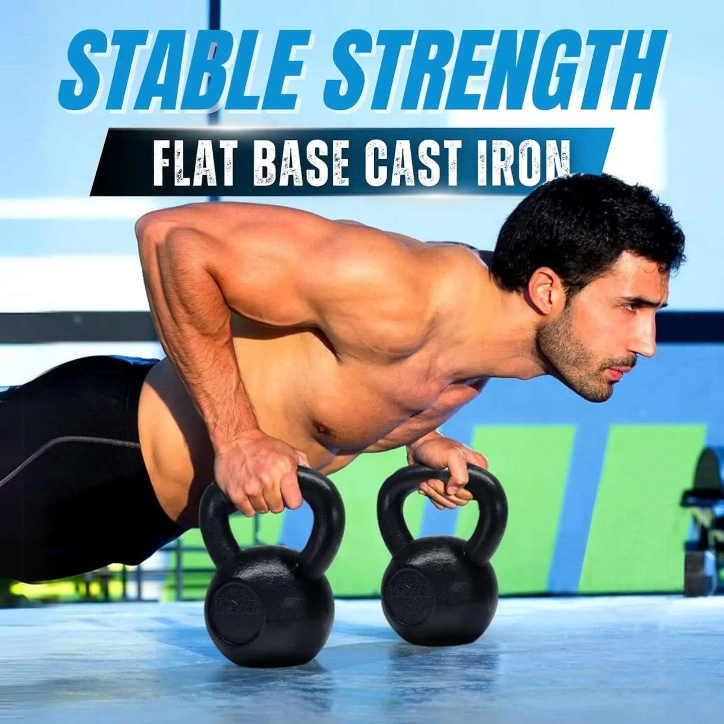Cast Iron Kettlebell for Full Body Workout/Strength Training 5-80 Lb Set, Durable Fitness Equipment
