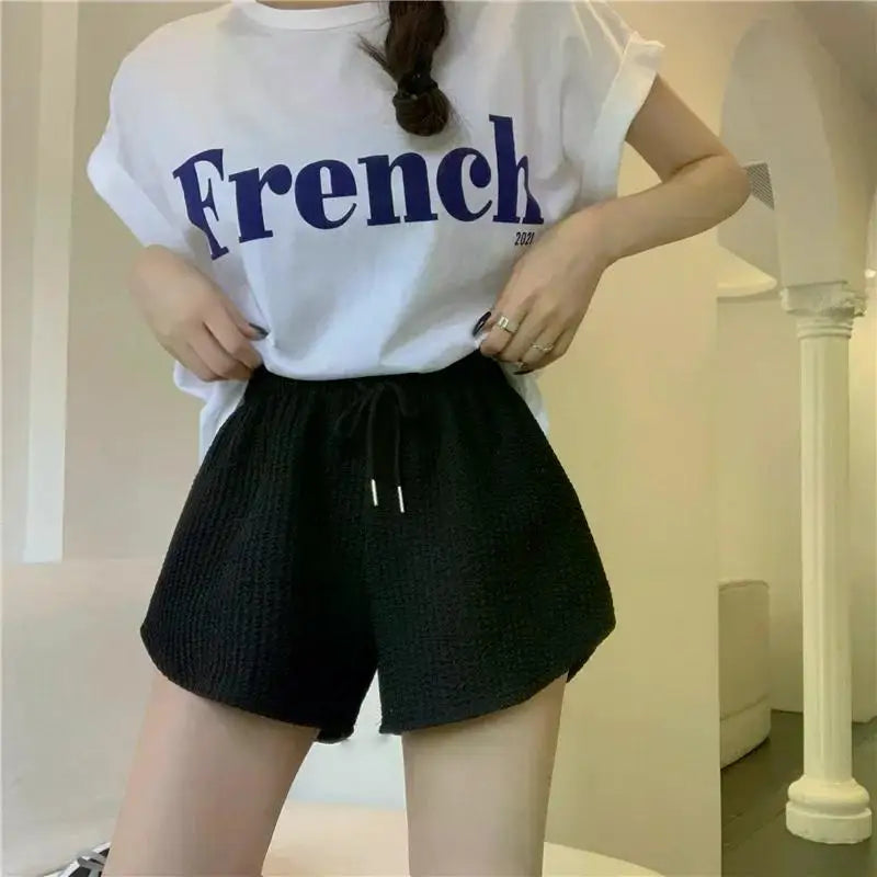 Women Gym Fitness Running Shorts Women's Summer Thin Style Loose/Casual Large Size Wide Leg High Waist A-word Sports Hot Pants