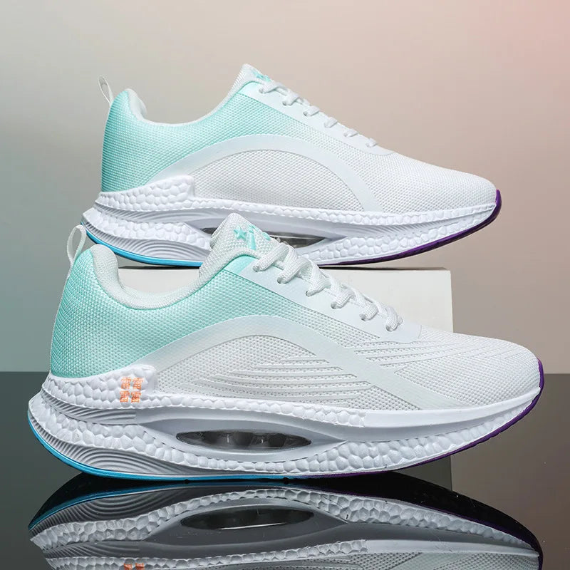 Men's lightweight mesh sports shoes, shock-absorbing/running shoes with air cushion and popcorn sole