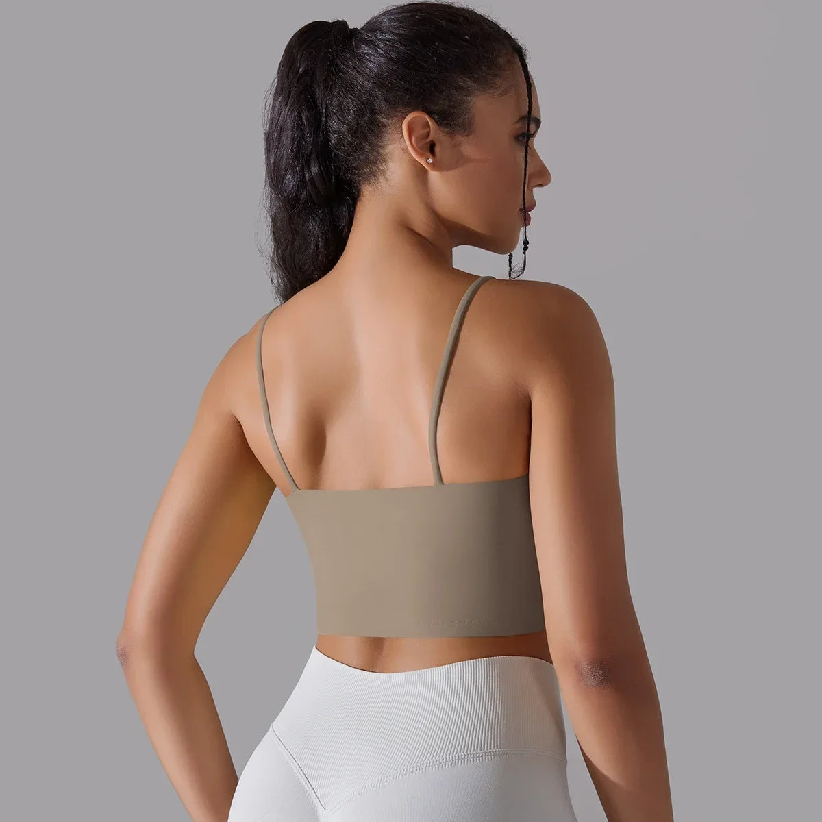 Solid Color Yoga Sports Bra Women Fixed Padded/Slim Gym Fitness Workout Undershirt Top