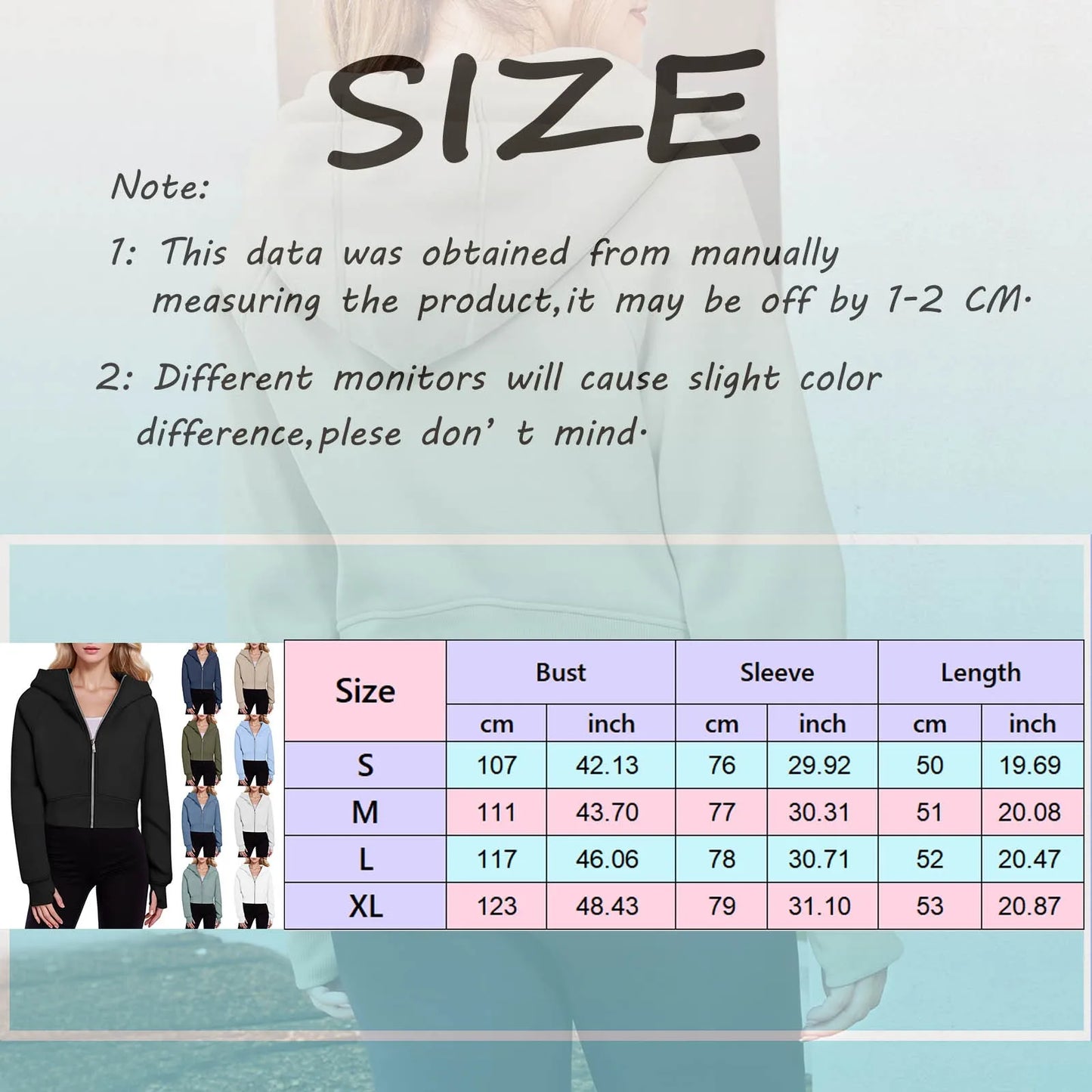 Women's Zip Up Cropped Sweatshirts Jacket Fall Outfits/Casual Long Sleeve Outerwear Tops Winter Fall  Jackets