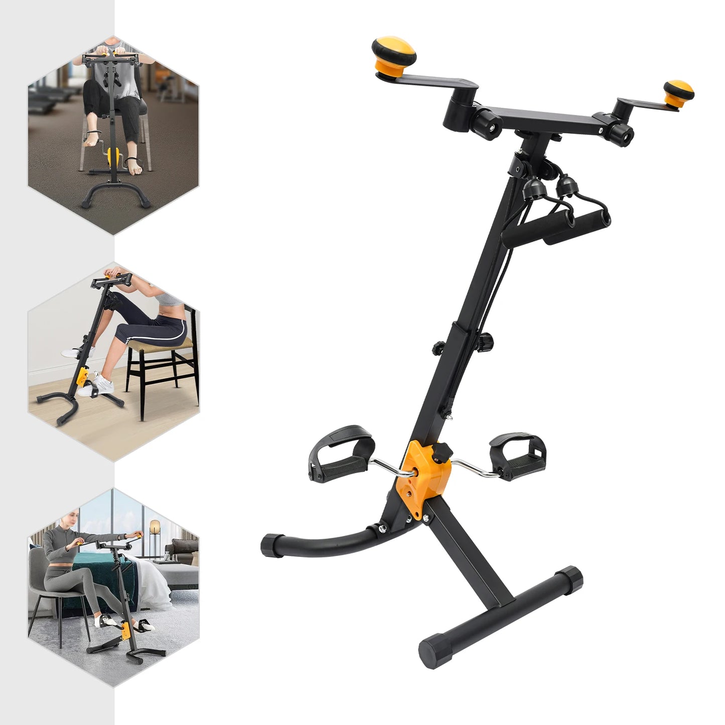 Folding Pedal Exercise Bike Height Adjustable Fitness Equipment/for Seniors Home Cycling Bike for Home Gym