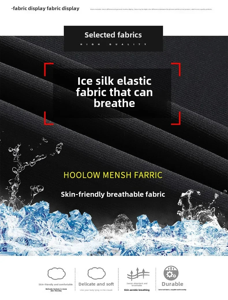 Men's solid color pants summer ice silk elastic quick drying/loose sports pants suitable for casual and business wear M-8XL