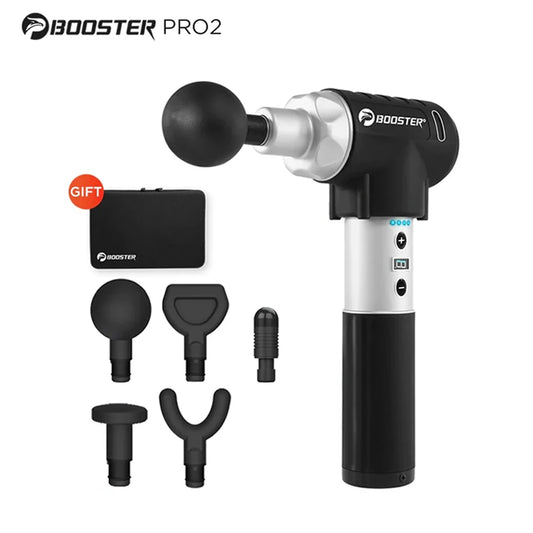 Booster Pro2 Deep Tissue Muscle Massage Gun Cordless Therapy Vibration/Body Massager 5 Heads with Low Noise