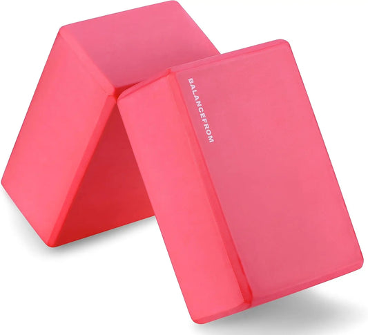 Set of 2 High Density Yoga Blocks 9x6x4 Inch/Non-Slip Moisture-Proof Multiple Colors