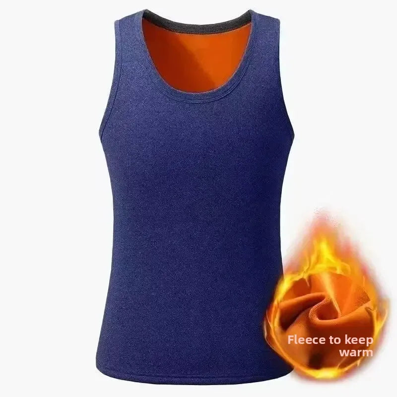 Men's Fashion Thickened Slim Fit Vest Autumn Winter Casual Wear/Protective Base Layer Tank Top for Teens And Adults