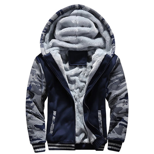 Men's Jacket Camouflage Thicken Winter Jackets for Men Fleece/Long Sleeve Coat Man Casual Hoodies Streetwear Men's Coats