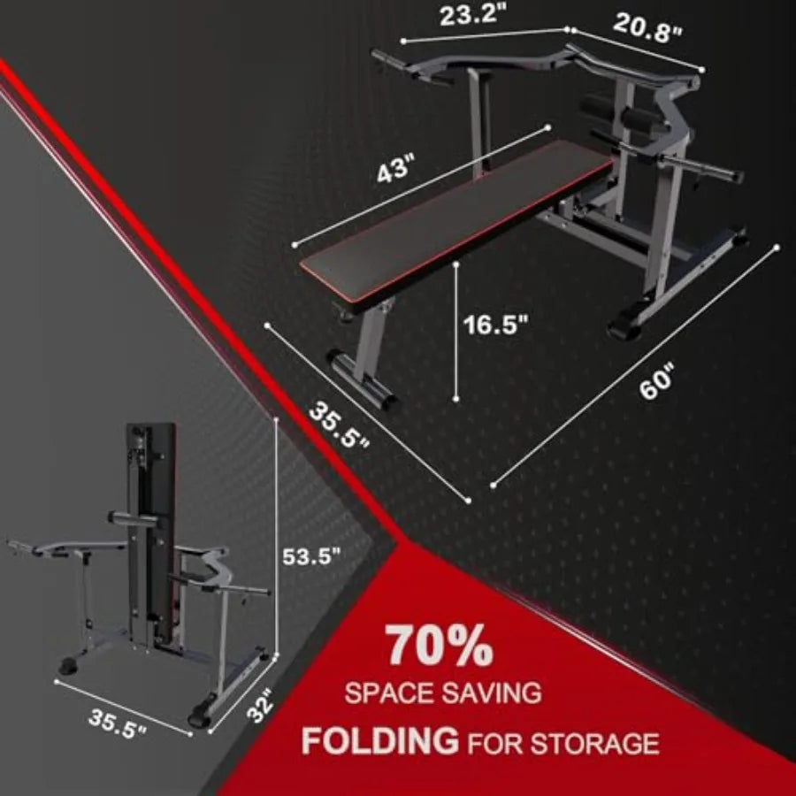 Chest Bench Press Machine Home Gym Workout Bench Equipment/with Independent Converging Arms Adjustable Flat Incline Bench