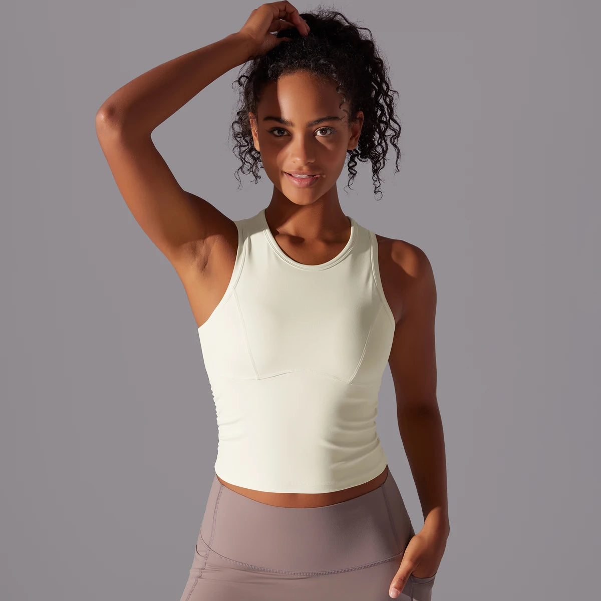 Sleeveless Yoga Vest Slim Sportswear  Stretchy Slim Sports Bra/Breathable Pleated Tank Top Quick Dry Fitness Wear Sexy Slim Top