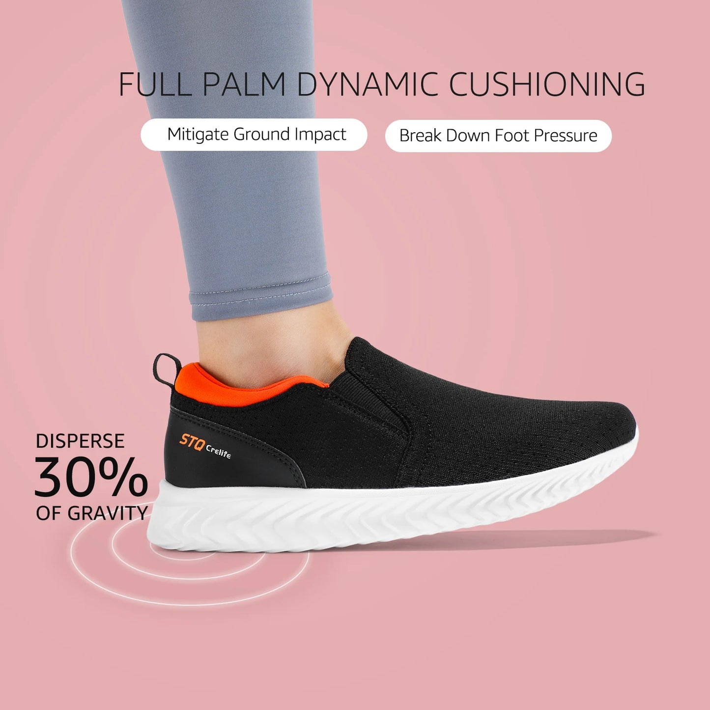 STQ Walking Shoes Women Comfort Slip on Sneakers/Women with Arch Support Breathable Shoes Women