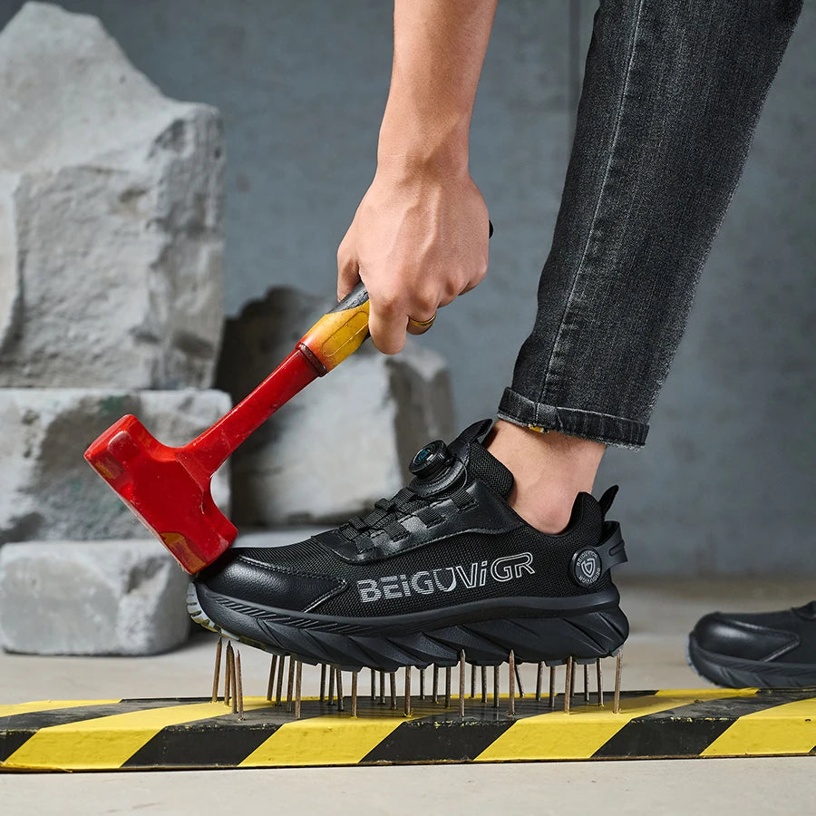 Rubber-Padded Anti-Slip Impact-Resistant/Puncture-Resistant Safety Shoes