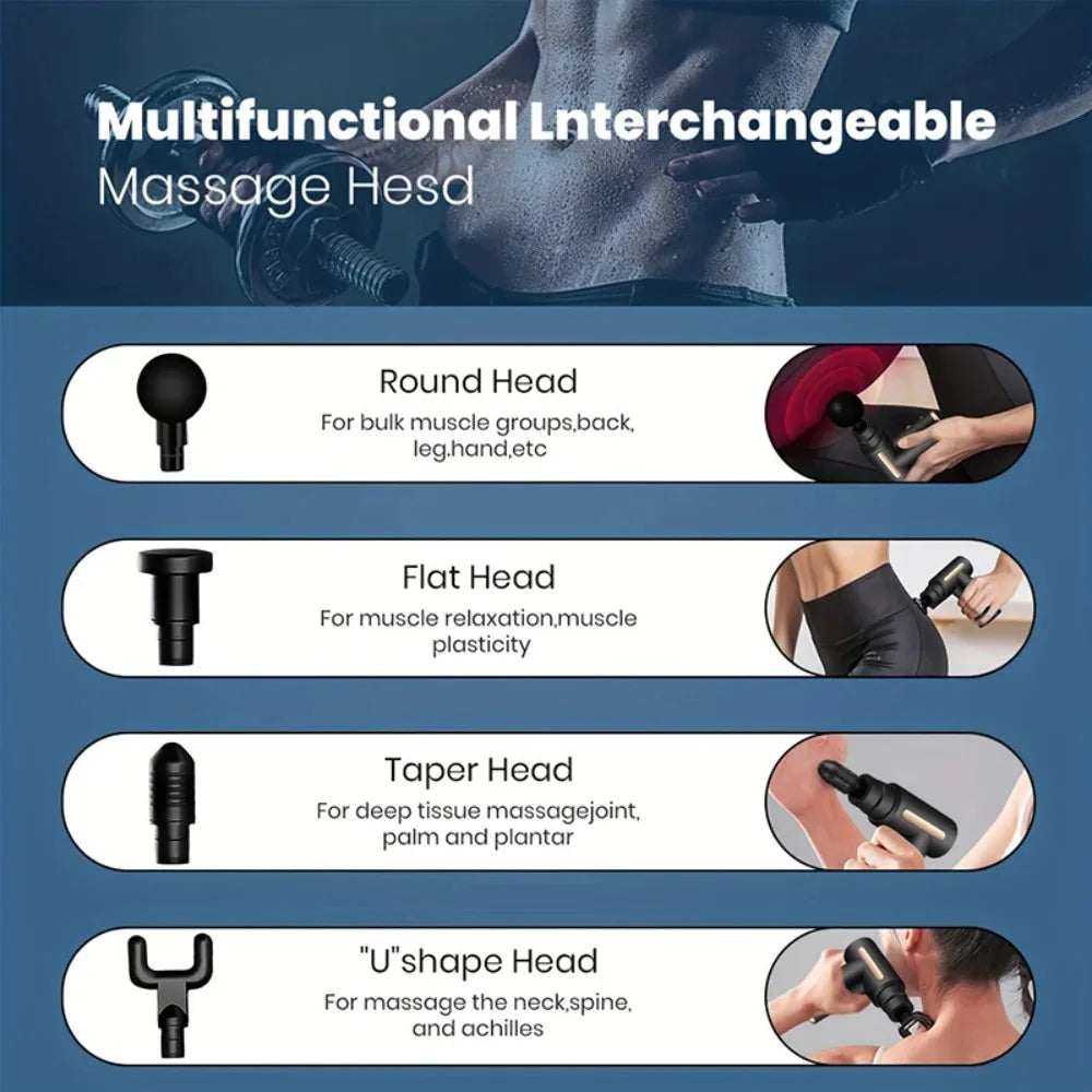 Portable digital fascia gun, convenient electric massager/LED display screen with six adjustable levels,silent and long-lasting