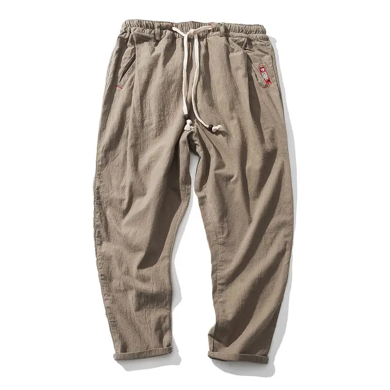 Cotton Joggers Men Solid Men's Harem Pants Summer Fitness/Casual Cropped Pants Men's Trousers Streetwear Slim Male Pants