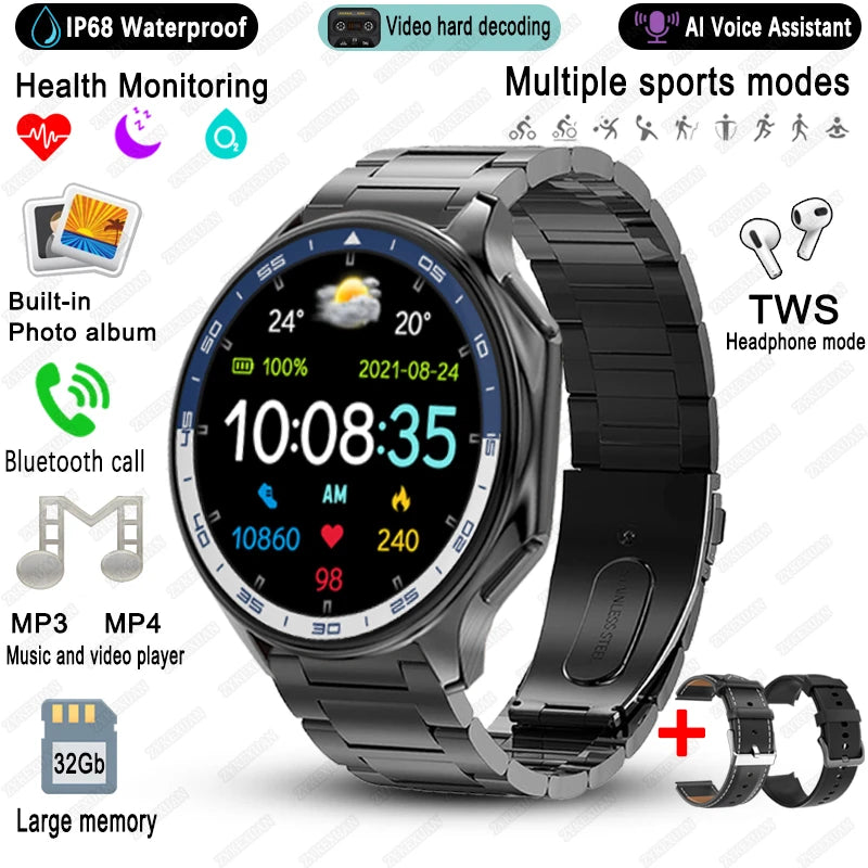 2025 New For OPPO Watch X High-End Business Watch/32G Memory Video Playback Smart Watch Sports Fitness Waterproof