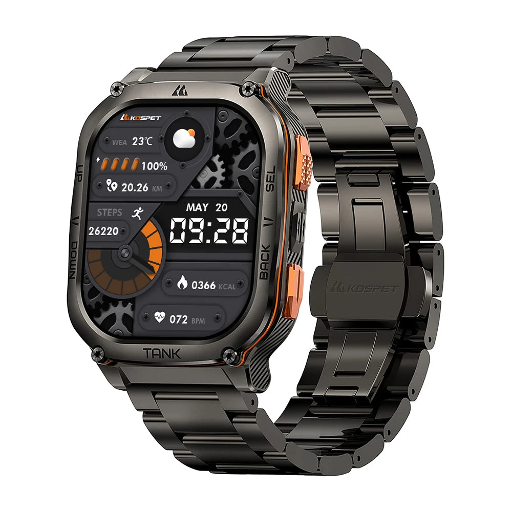 New KOSPET TANK M3 Ultra GPS Smartwatch For Men Waterproof/5ATM AMOLED AOD 480mAh Digital Bluetooth Call Men's Watches