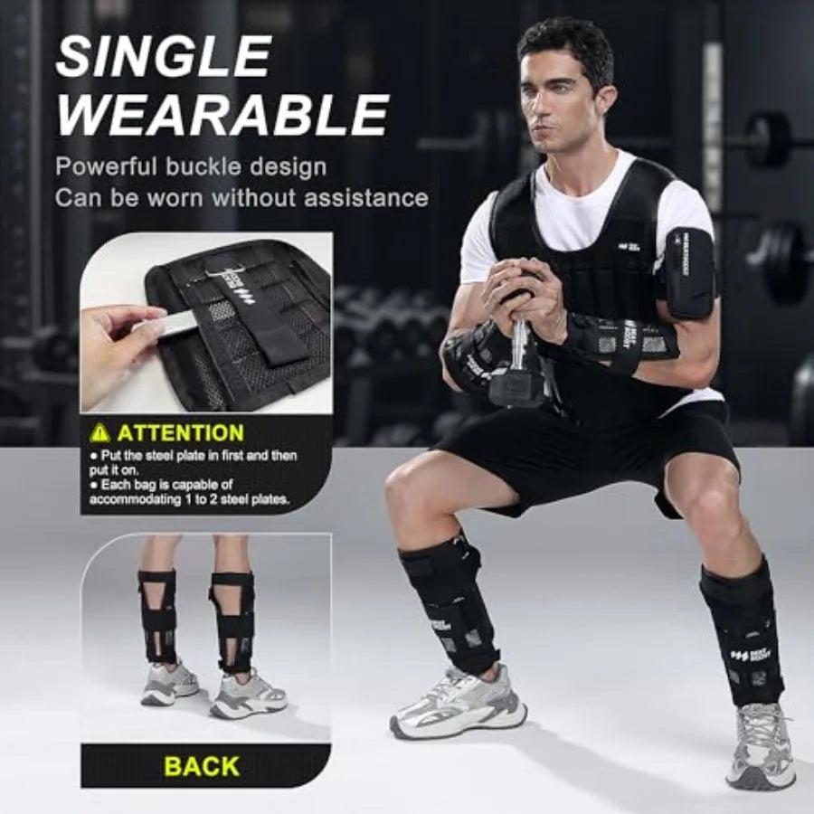 Ankle Wrist Weights 4lb 10lb 15lb 20lb 25lb 30lb Beat Boost/Adjustable Leg Arm Weights for Men Walking Pilates Exercise Workout