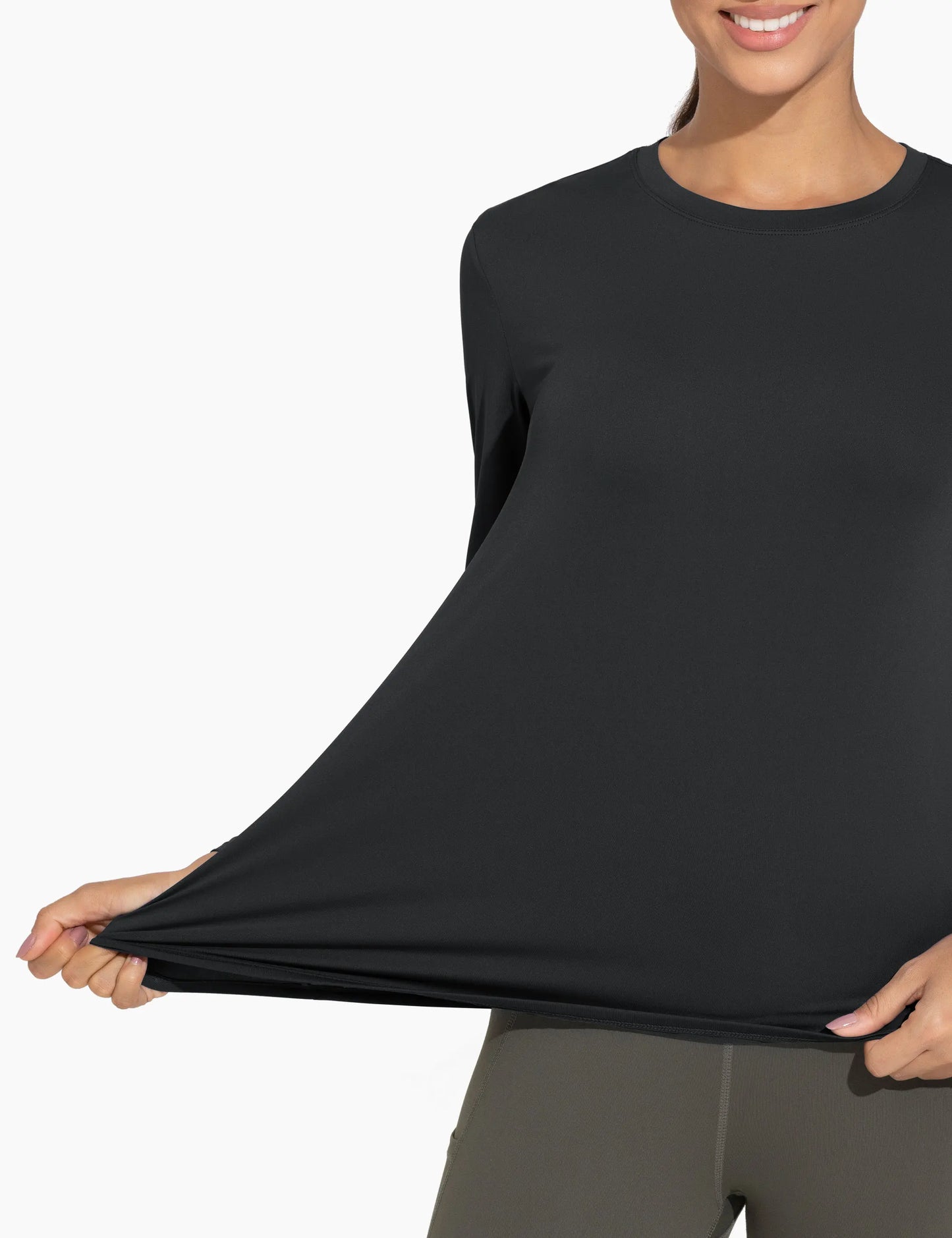 THE GYM PEOPLE Women's Ultra Soft Long Sleeve/Workout Shirts Basic Crewneck Athletic Running Tops