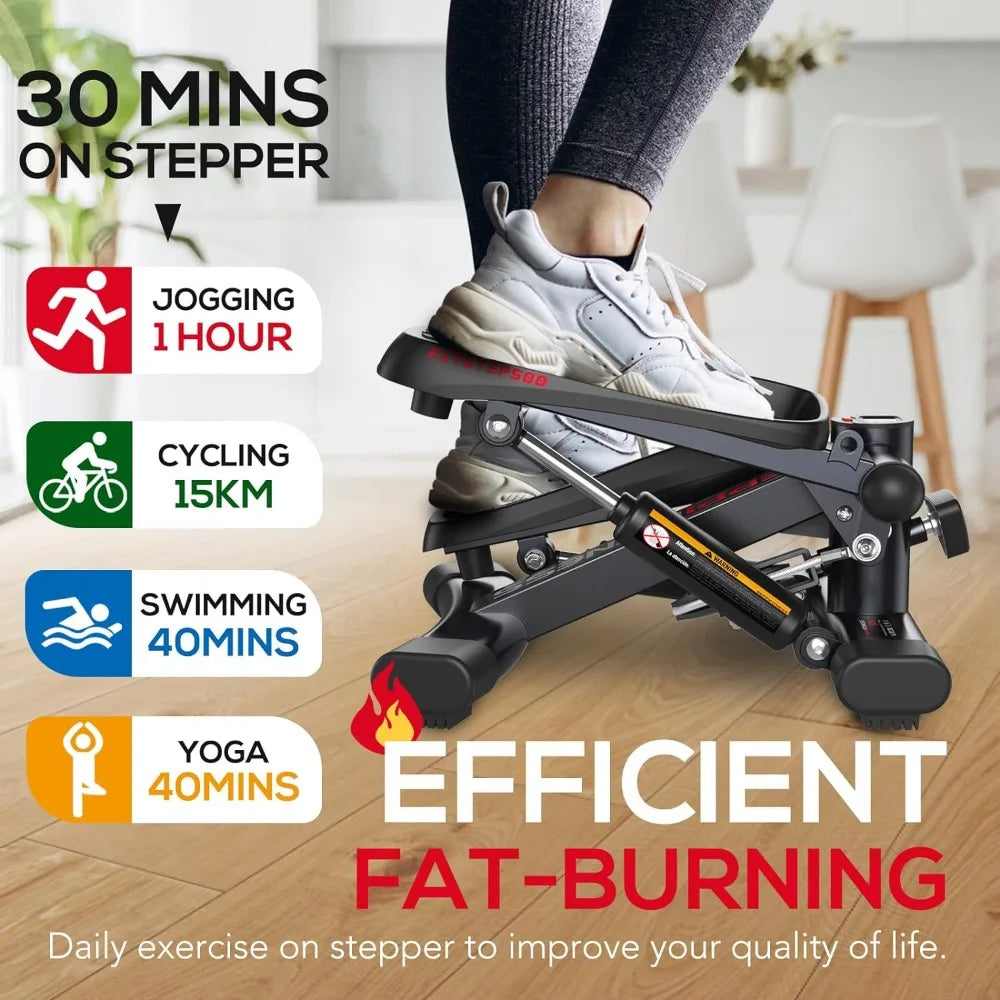 Steppers for Exercise, 350LB Maximum Capacity/Mini Stepper with Resistance Bands Fitness Full Body Workout