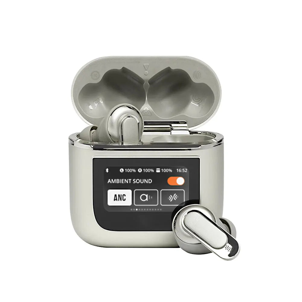 V8 Earphones Bluetooth 5.3 LCD Touch Screen Wireless Headphones/ANC Headset Cancellation Headphones 6Mic ENC HD Call TWS Earbuds