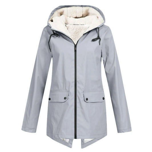 Outdoor Hiking Parkas Women Thicken Cotton-Padded Coat/Warm Fleece Lined Zip Warterproof Outwears Hooded Jacket