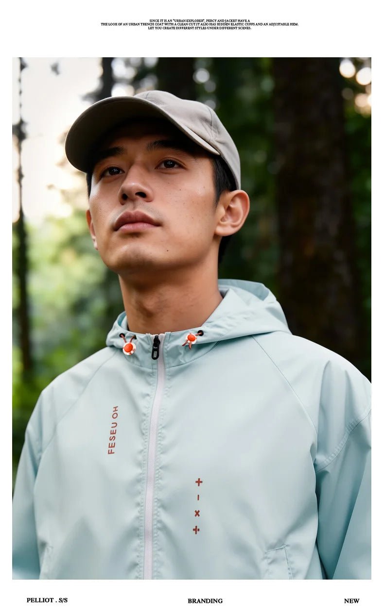 UPF50+ Ice Silk UV Sun Protection Jacket Men Outdoor Softshell/Windbreaker Hiking Camping Coats Lightweight Sunscreen Skin Coats