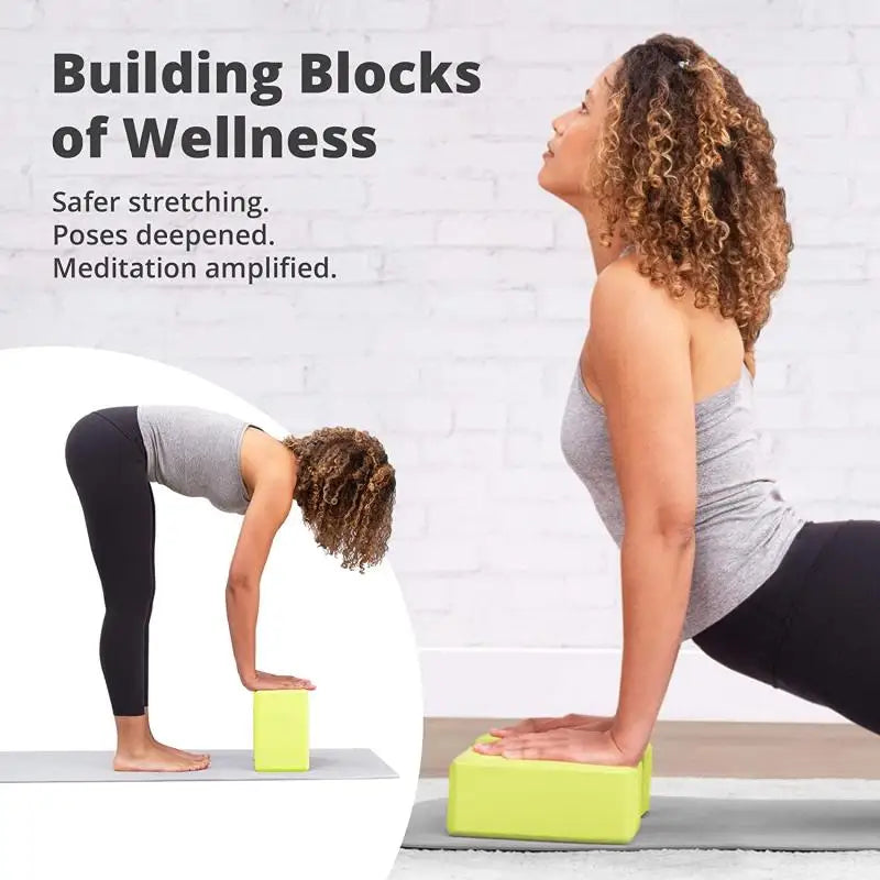 2PCS EVA Gym Blocks Foam Brick Training Exercise Fitness Equipment/Dance Yoga Auxiliary Tool Stretching Body Shaping Yoga Blocks