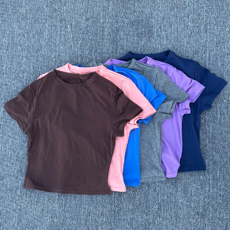 Women's Tight Fitting Sports T-shirt Quick Drying Short Sleeved Yoga T-shirt/Pilates Running Exercise Fitness Short Sleeved