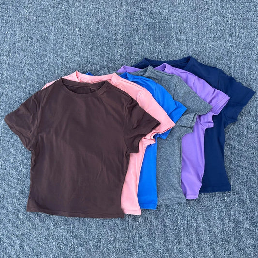 Women's Tight Fitting Sports T-shirt Quick Drying Short Sleeved Yoga T-shirt/Pilates Running Exercise Fitness Short Sleeved