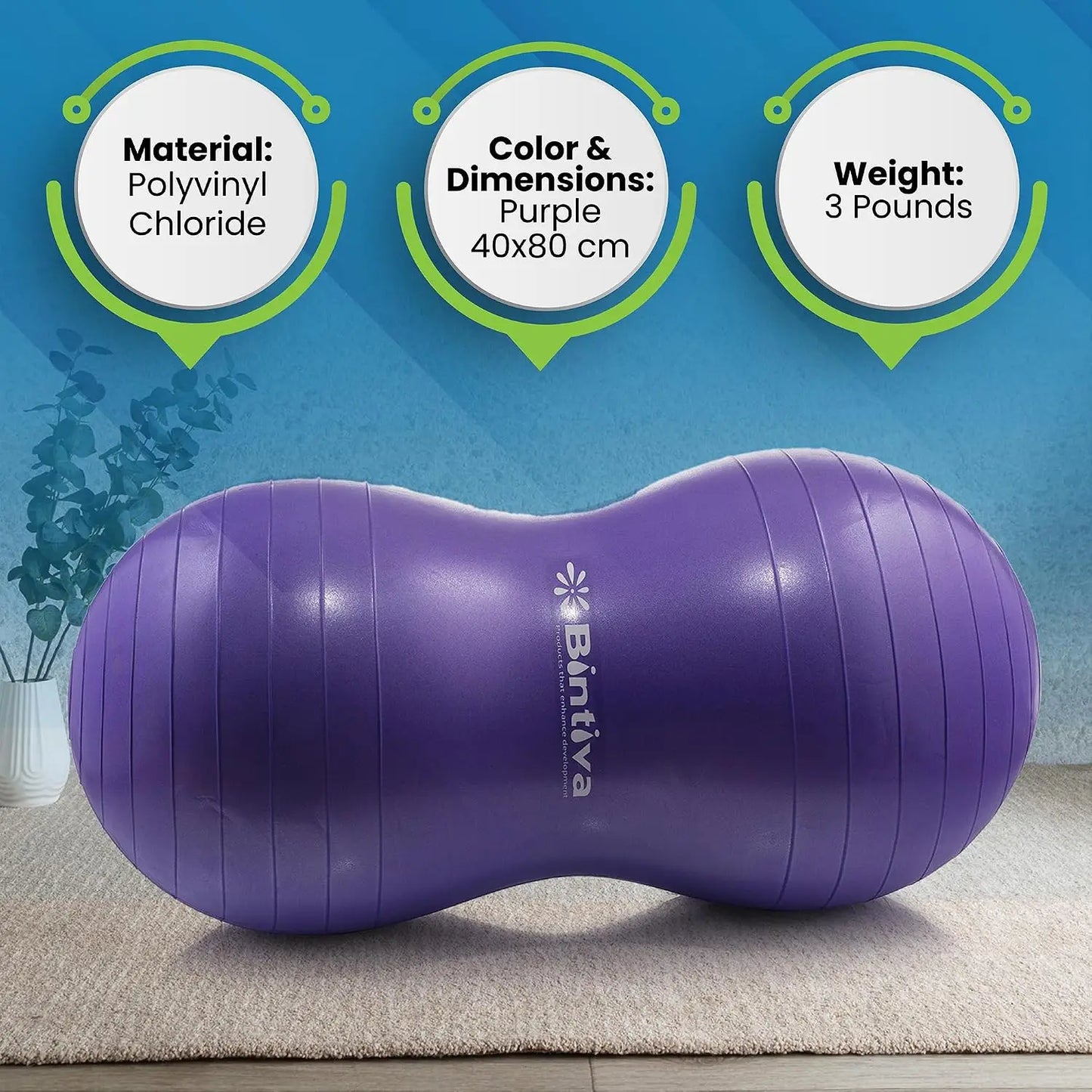 Peanut Ball for Physical Therapy Yoga, Exercise Sensory/Room Equipment for Pregnancy & Wiggle Seat