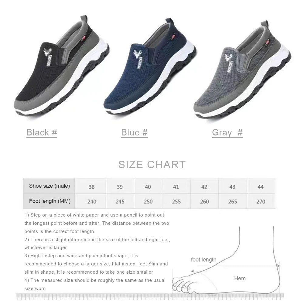 Men Running Hiking Sneakers Slip On Orthopedic Travel/Non-Slip Comfortable for Outdoor Activity Hiking Walking