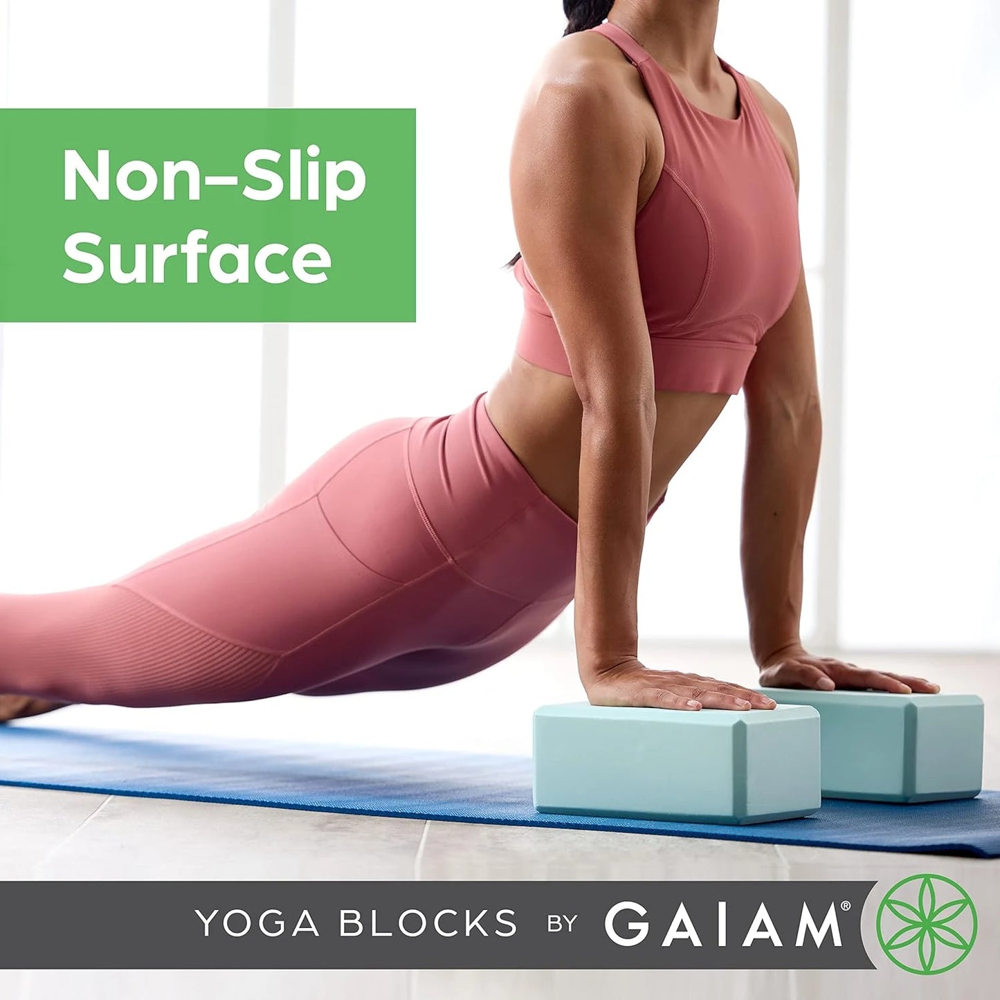 Premium Mint Green Non-Slip Yoga Block for Superior Stability and Comfort/Enhancing Balance with High-Quality Latex-Free