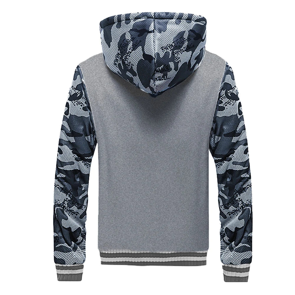 Men's Jacket Camouflage Thicken Winter Jackets for Men Fleece/Long Sleeve Coat Man Casual Hoodies Streetwear Men's Coats