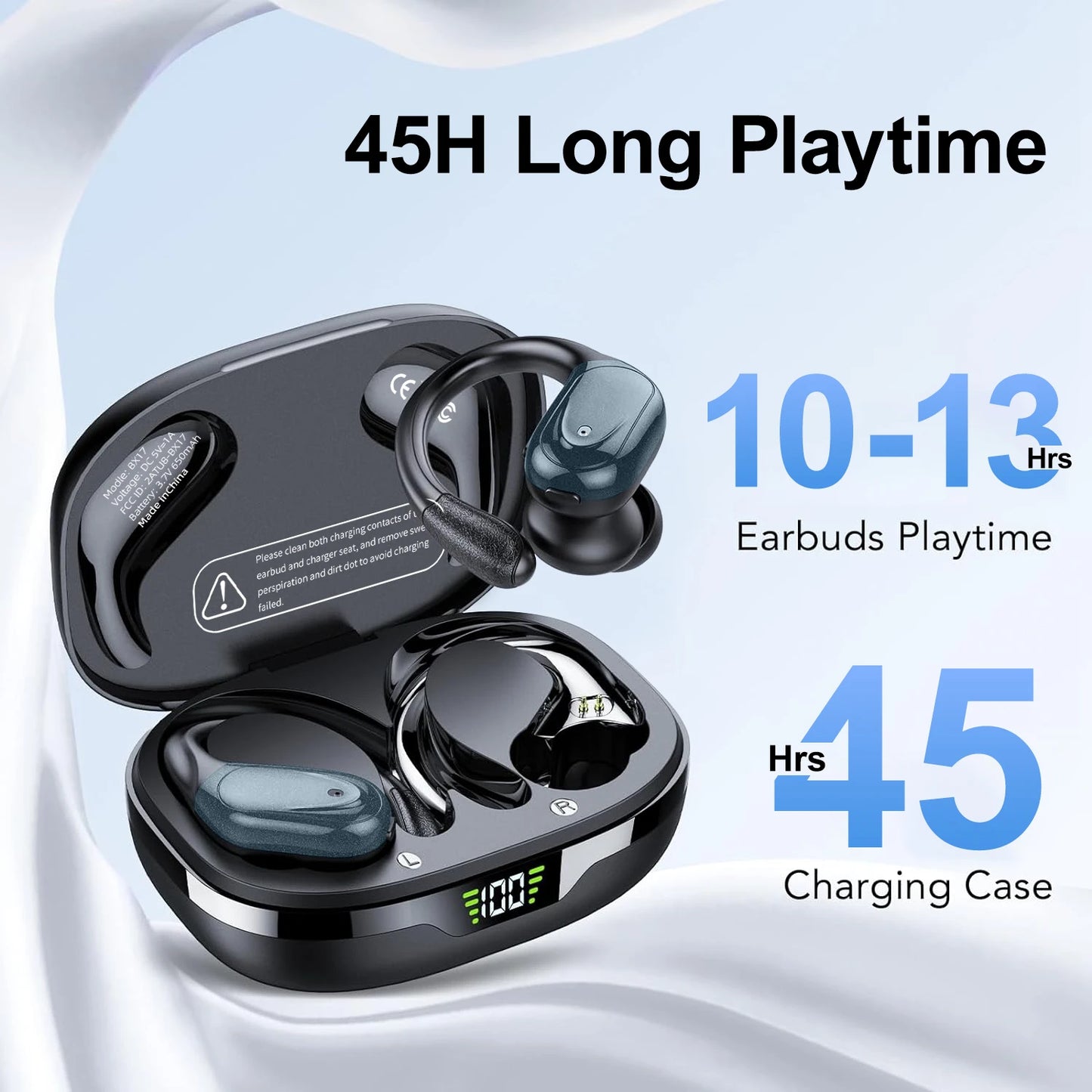 Wireless Earbuds Waterproof Sports Headphones/HiFi Stereo Earphones With Mic ENC Noise Cancelling Headsets