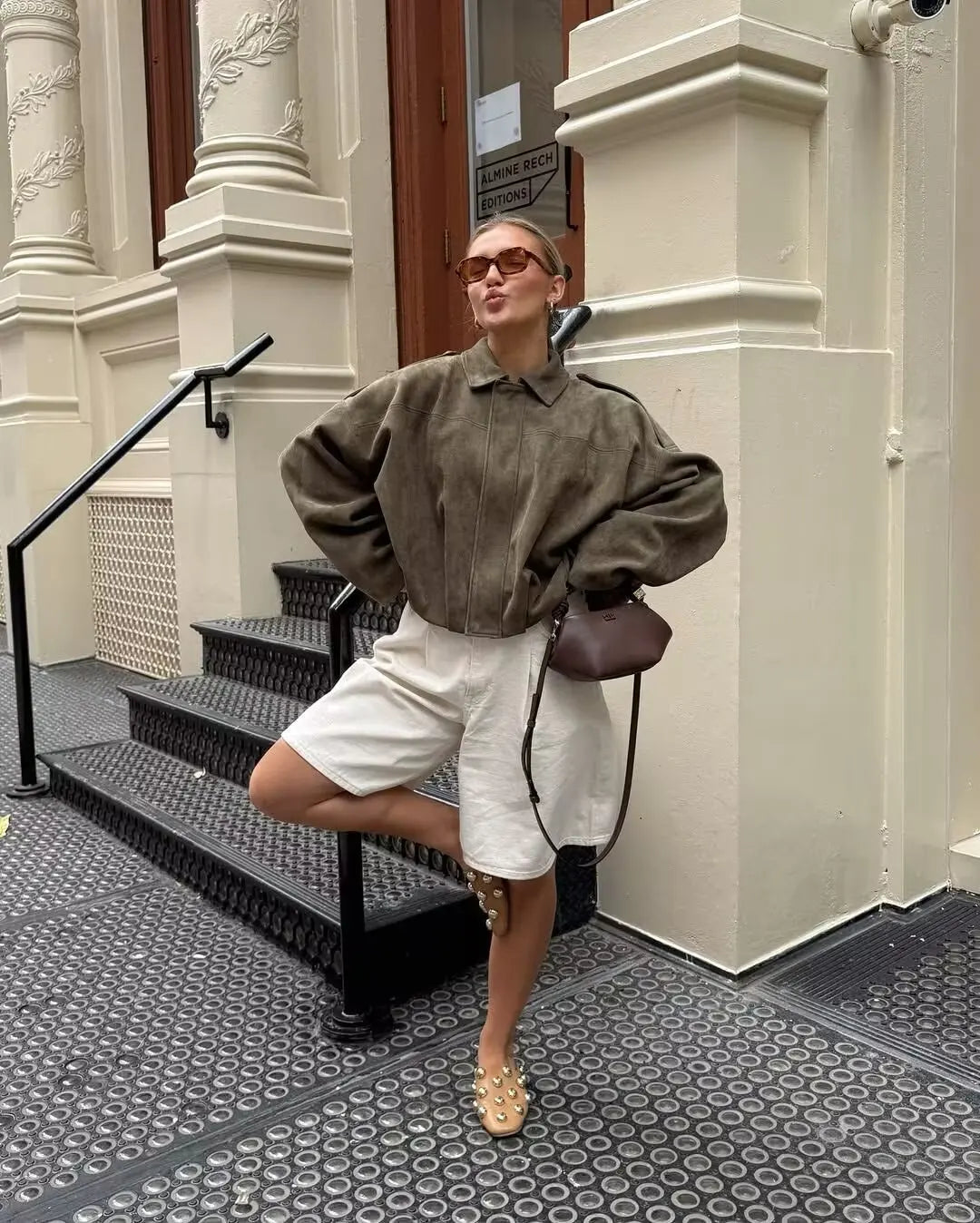 Women's new Jackets Autumn Fashion Loose Bat Sleeves Elegant/Women's Jackets Chic Street Youth Autumn Long Sleeves Coats