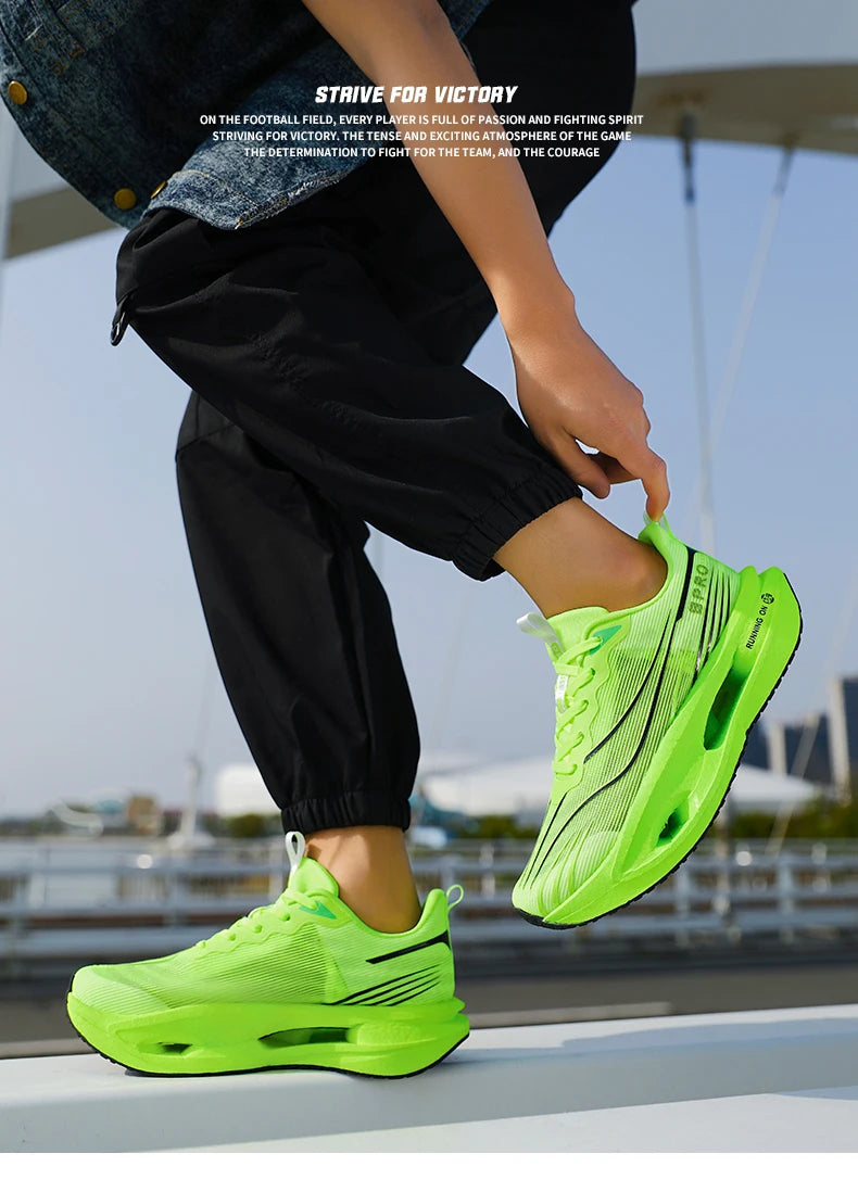 Men Breathable Mesh Comfortable Sports Shoes Fashion Color-Block/Sneakers Carbon Plate Support Light Rebound Running Shoes