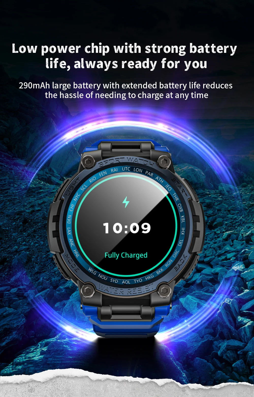 LOKMAT New ATTACK MAX Sport Rugged Smart Watch BT Calls Waterproof/Military Smartwatches Heart Rate Monitor Fitness Tracker